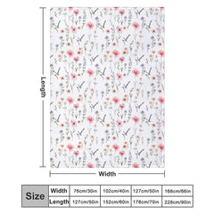 Lofaris Personalized Wildflower Floral Blanket with Custom Name Botanical Meadow for Baby Girl Nursery Decor Gift