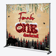 Lofaris Personalized Winter Onederland First Birthday Backdrop Lumberjack Buffalo Plaid Custom Name Woodland Party