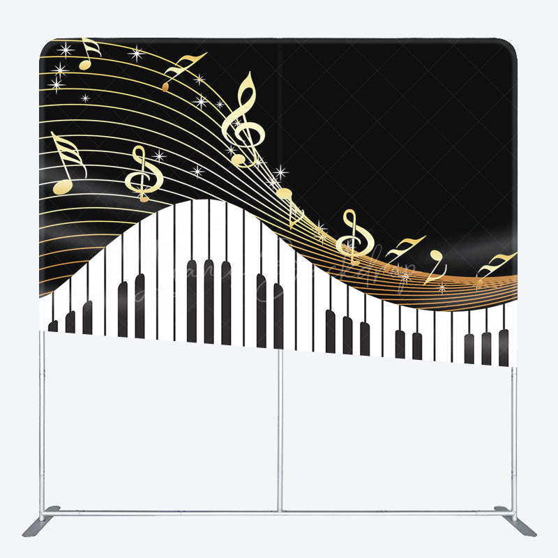 Lofaris Piano Keys Musical Party Square Tension Backdrop