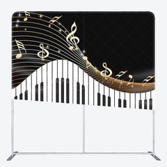 Lofaris Piano Keys Musical Party Square Tension Backdrop