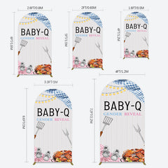 Lofaris Picnic Wooden Baby Q Gender Reveal Arch Backdrop