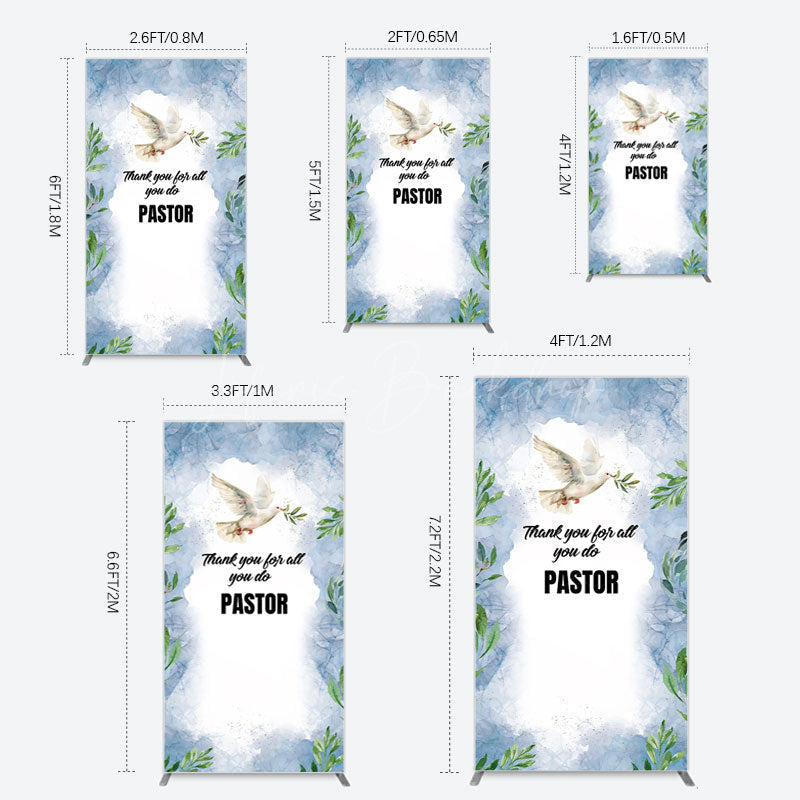 Lofaris Pigeon Thank You Pastor Appreciation Rectangle Backdrop