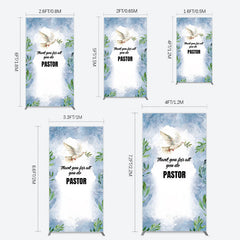 Lofaris Pigeon Thank You Pastor Appreciation Rectangle Backdrop