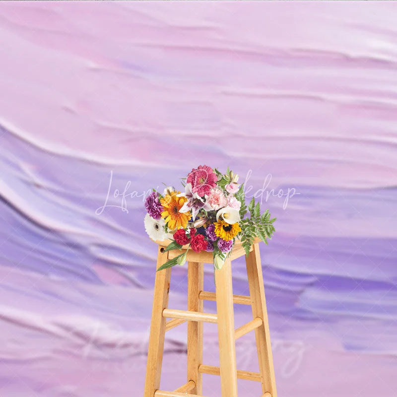 Lofaris Pink and Purple Abstract Textured Paint Strokes Photography Backdrop Soft Pastel Artistic Design