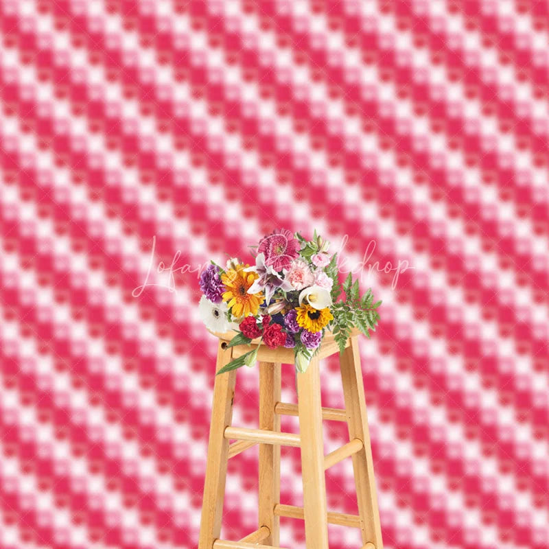 Lofaris Pink and Red Heart Pattern Backdrop Love Theme Valentine Day Photography Background