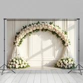 Lofaris Pink And White Floral Arch Sweet Wedding Backdrop