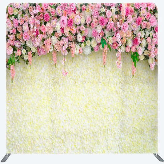 Lofaris Pink and White Rose Flower Wall Double Sided Backdrop Wedding Baby Shower Bridal Party Photo Booth Decor