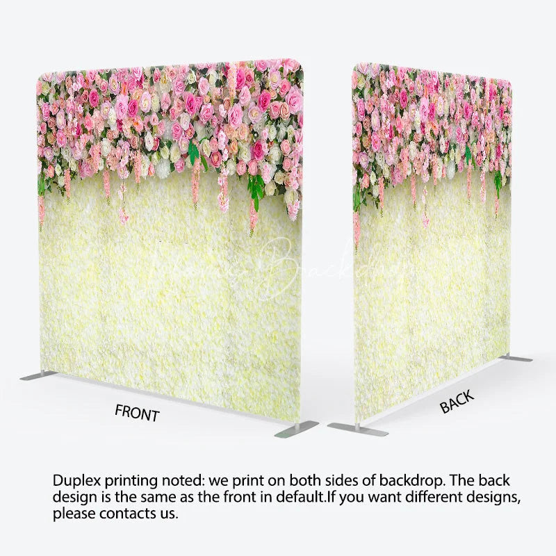 Lofaris Pink and White Rose Flower Wall Double Sided Backdrop Wedding Baby Shower Bridal Party Photo Booth Decor