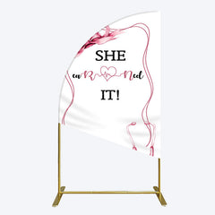 Lofaris Pink Bachelor Cap Earned It Nurse Grad Half Moon Arch Backdrop