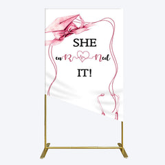 Lofaris Pink Bachelor Cap Earned It Nurse Grad Rectangle Backdrop