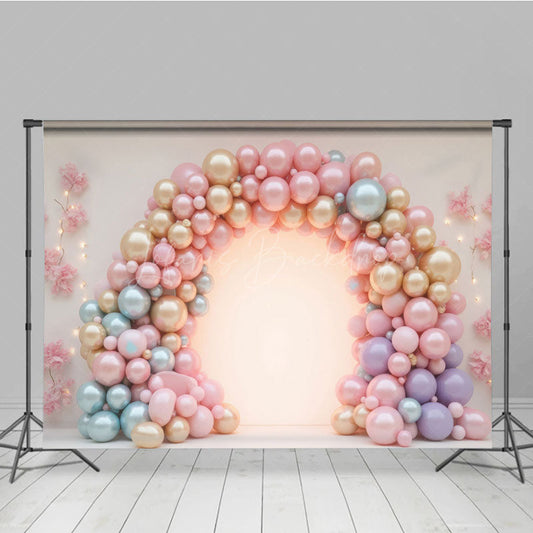 Lofaris Pink Balloon Garland Arch Wall Cake Smash Backdrop