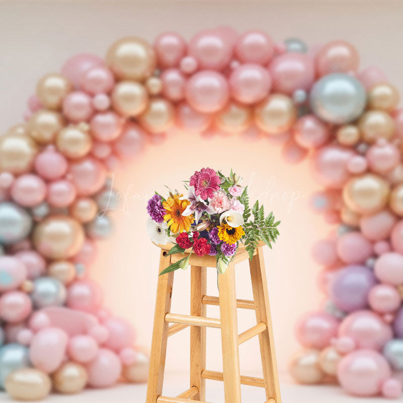 Lofaris Pink Balloon Garland Arch Wall Cake Smash Backdrop
