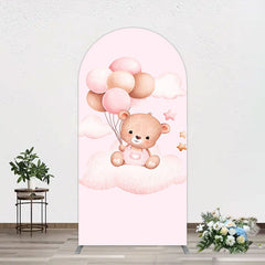 Lofaris Pink Balloon Sweet Teddy Baby Shower Arch Backdrop