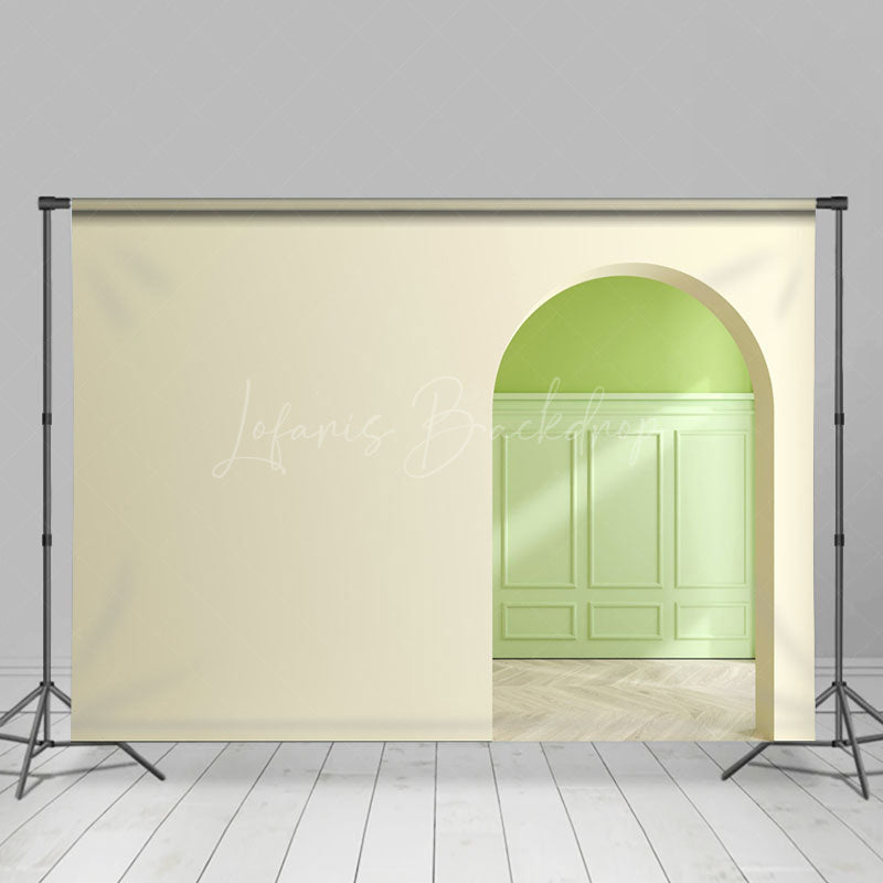 Lofaris Pink Beige Arch Wall Wood Floor Room Set Backdrop