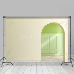 Lofaris Pink Beige Arch Wall Wood Floor Room Set Backdrop