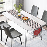 Lofaris Pink Black Abstract Stripe Valentines Day Table Runner