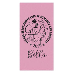 Lofaris Pink Black Girls Trip Summer Custom Name Beach Towel
