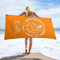 Lofaris Pink Black Girls Trip Summer Custom Name Beach Towel