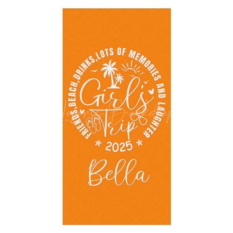 Lofaris Pink Black Girls Trip Summer Custom Name Beach Towel