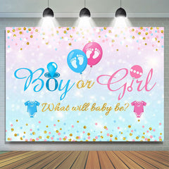 Lofaris Pink Blue Glitter Boy Or Girl Gender Reveal Backdrop