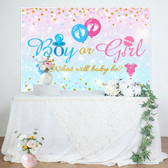 Lofaris Pink Blue Glitter Boy Or Girl Gender Reveal Backdrop