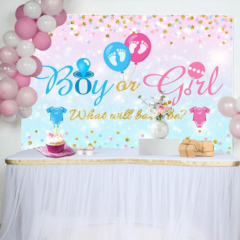 Lofaris Pink Blue Glitter Boy Or Girl Gender Reveal Backdrop