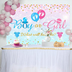 Lofaris Pink Blue Glitter Boy Or Girl Gender Reveal Backdrop