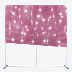 Lofaris Pink Bokeh Stars Light Birthday Pillow Cover Backdrop