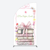 Lofaris Pink Book New Chapter Awaits Baby Shower Half Moon Arch Backdrop
