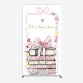 Lofaris Pink Book New Chapter Awaits Baby Shower Rectangle Backdrop