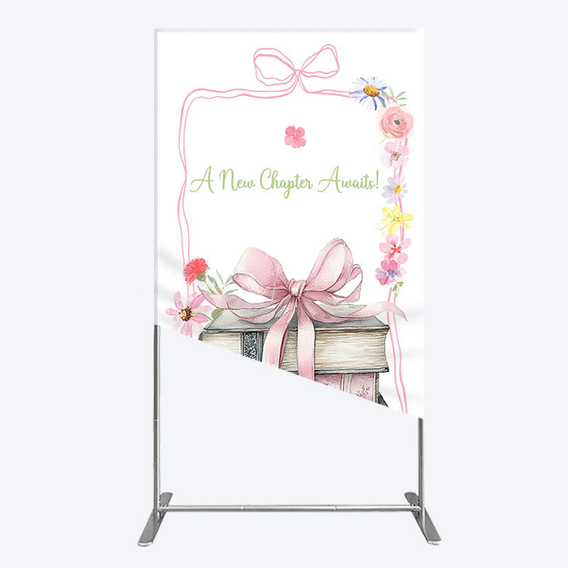 Lofaris Pink Book New Chapter Awaits Baby Shower Rectangle Backdrop