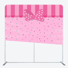 Lofaris Pink Bow Colorful Dots Birthday Pillow Cover Backdrop