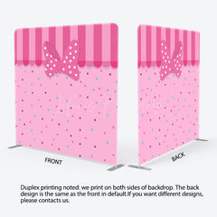 Lofaris Pink Bow Colorful Dots Birthday Pillow Cover Backdrop