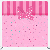 Lofaris Pink Bow Colorful Dots Birthday Pillow Cover Backdrop