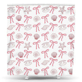 Lofaris Pink Bow Conch Scallop Star Undersea Shower Curtain
