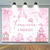 Lofaris Pink Bow Fairy Four Ever A Princess Birthday Backdrop