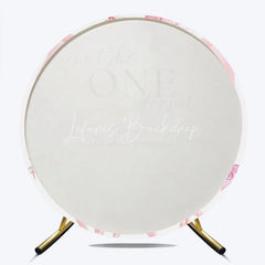 Lofaris Pink Bow Isn’t She ONEderful 1st Birthday Round Backdrop Sweet Girl Very Special First Party Banner