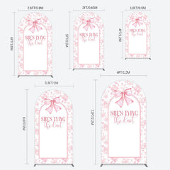 Lofaris Pink Bow Shes Tying The Knot Bridal Shower Arch Backdrop