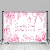 Lofaris Pink Bow Tie Class of 2025 Congrats Grad Backdrop