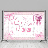 Lofaris Pink Bow Tie Map Senior 2025 Graduation Backdrop