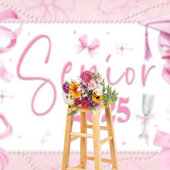 Lofaris Pink Bow Tie Map Senior 2025 Graduation Backdrop