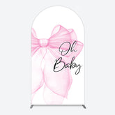 Lofaris Pink Bow Tie Oh Baby Gender Reveal Arch Backdrop