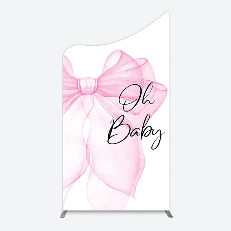 Lofaris Pink Bow Tie Oh Baby Gender Reveal Arch Backdrop