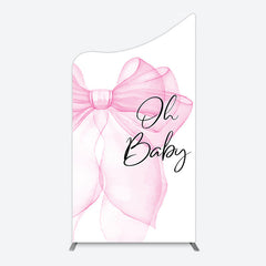 Lofaris Pink Bow Tie Oh Baby Gender Reveal Arch Backdrop