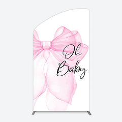 Lofaris Pink Bow Tie Oh Baby Gender Reveal Arch Backdrop