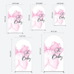 Lofaris Pink Bow Tie Oh Baby Gender Reveal Arch Backdrop