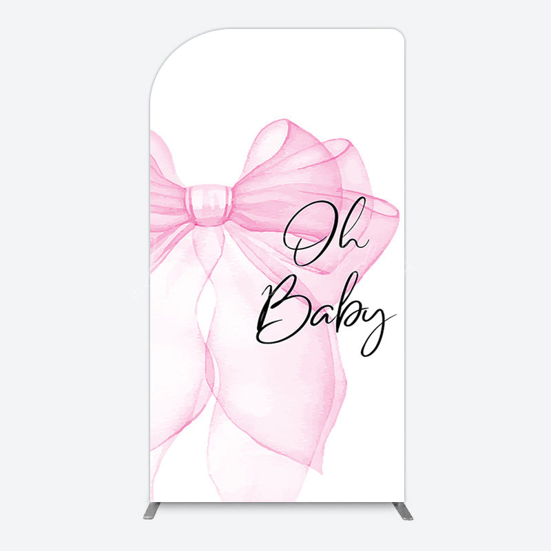 Lofaris Pink Bow Tie Oh Baby Gender Reveal Arch Backdrop