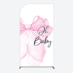 Lofaris Pink Bow Tie Oh Baby Gender Reveal Arch Backdrop