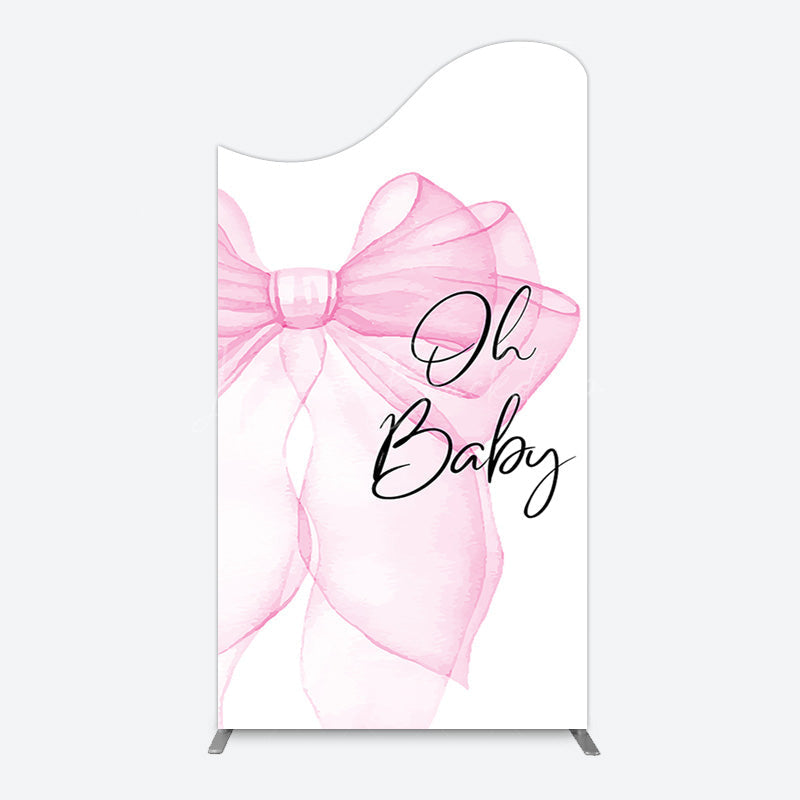 Lofaris Pink Bow Tie Oh Baby Gender Reveal Arch Backdrop