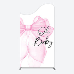 Lofaris Pink Bow Tie Oh Baby Gender Reveal Arch Backdrop